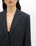 Flannel Relaxed Blazer | Charcoal Melange