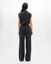 Wool Draped Top | Charcoal Melange