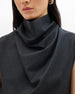 Wool Draped Top | Charcoal Melange