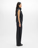 Wool Draped Top | Charcoal Melange