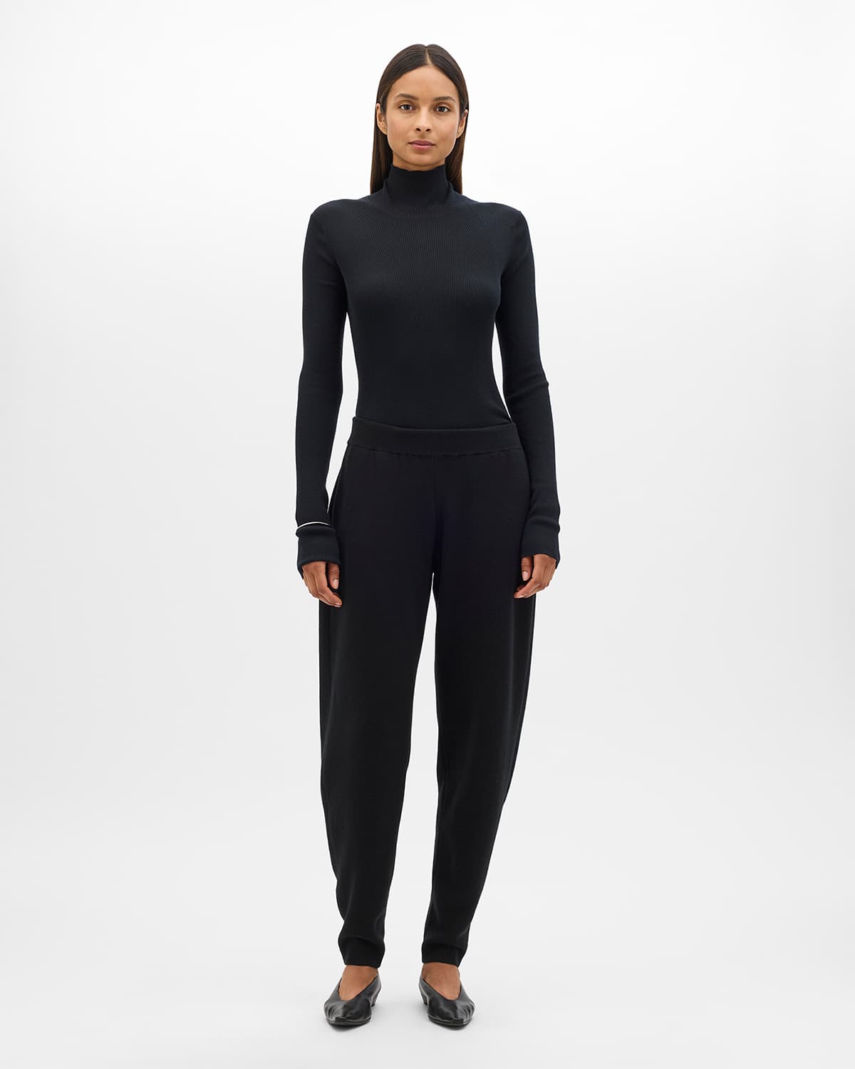 Tapered Knit Pant | Black
