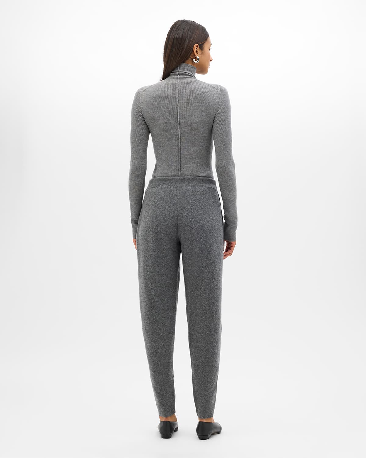 Tapered Knit Pant | Grey Melange
