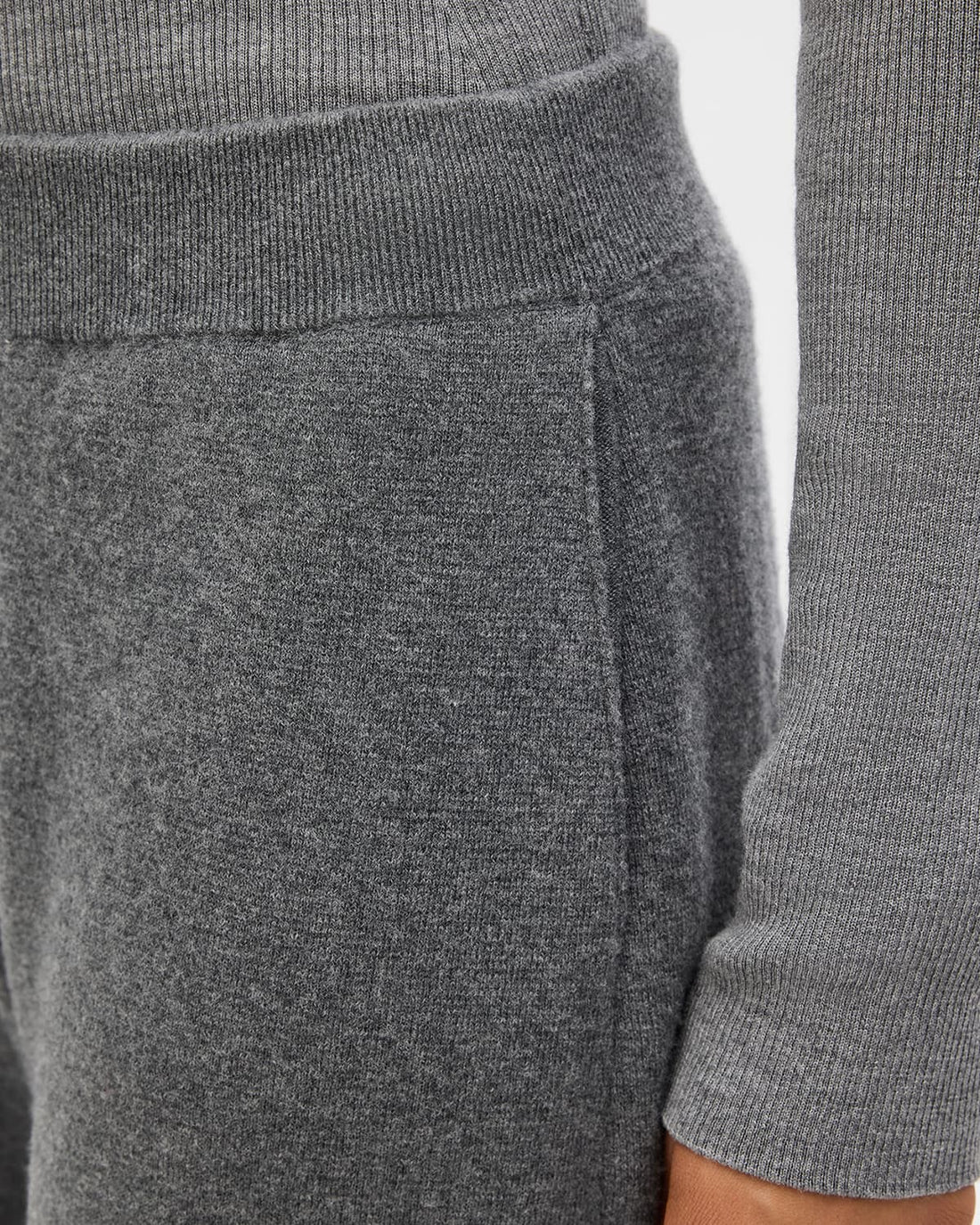 Tapered Knit Pant | Grey Melange