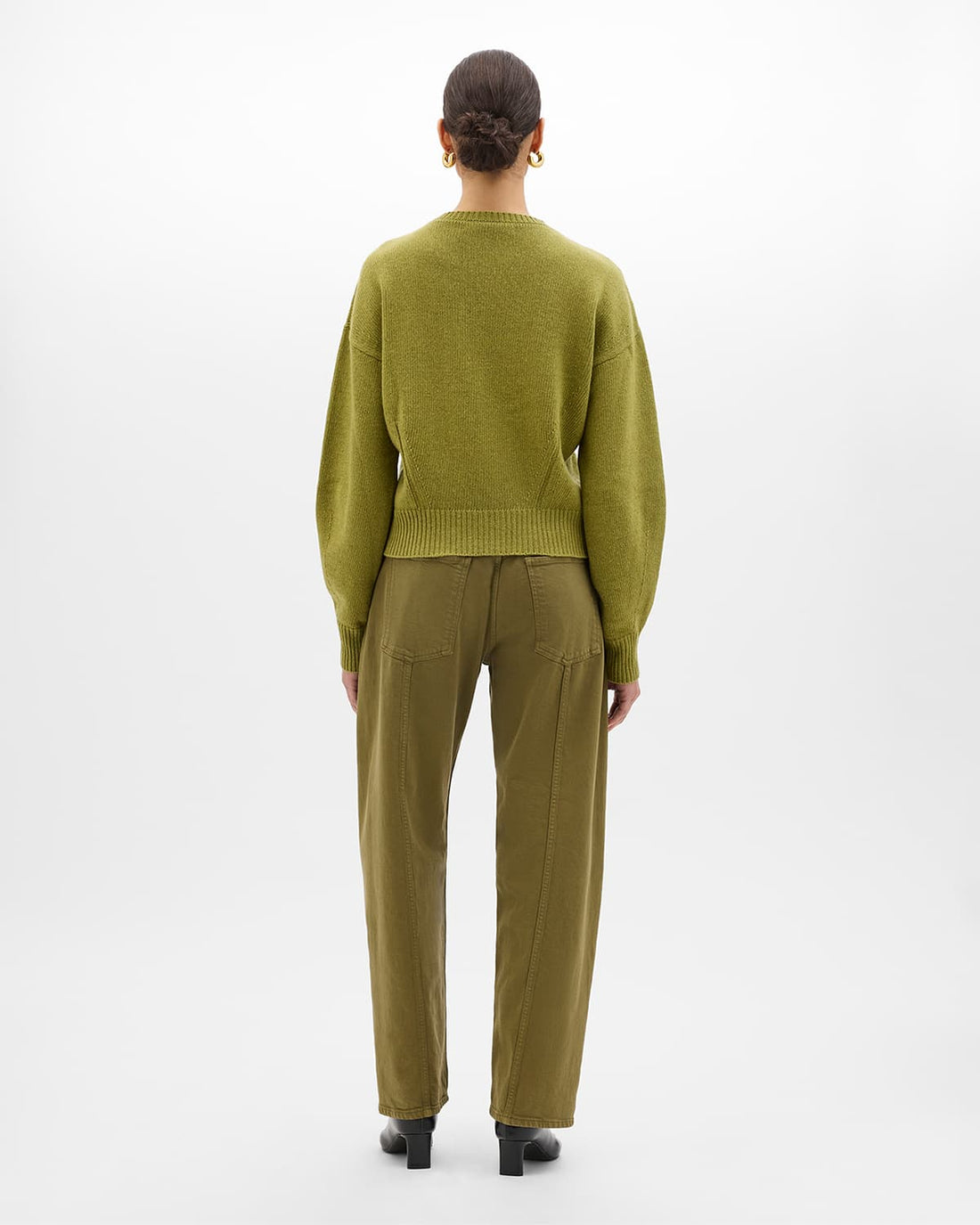 Cashmere Knit Sweatshirt | Light Moss