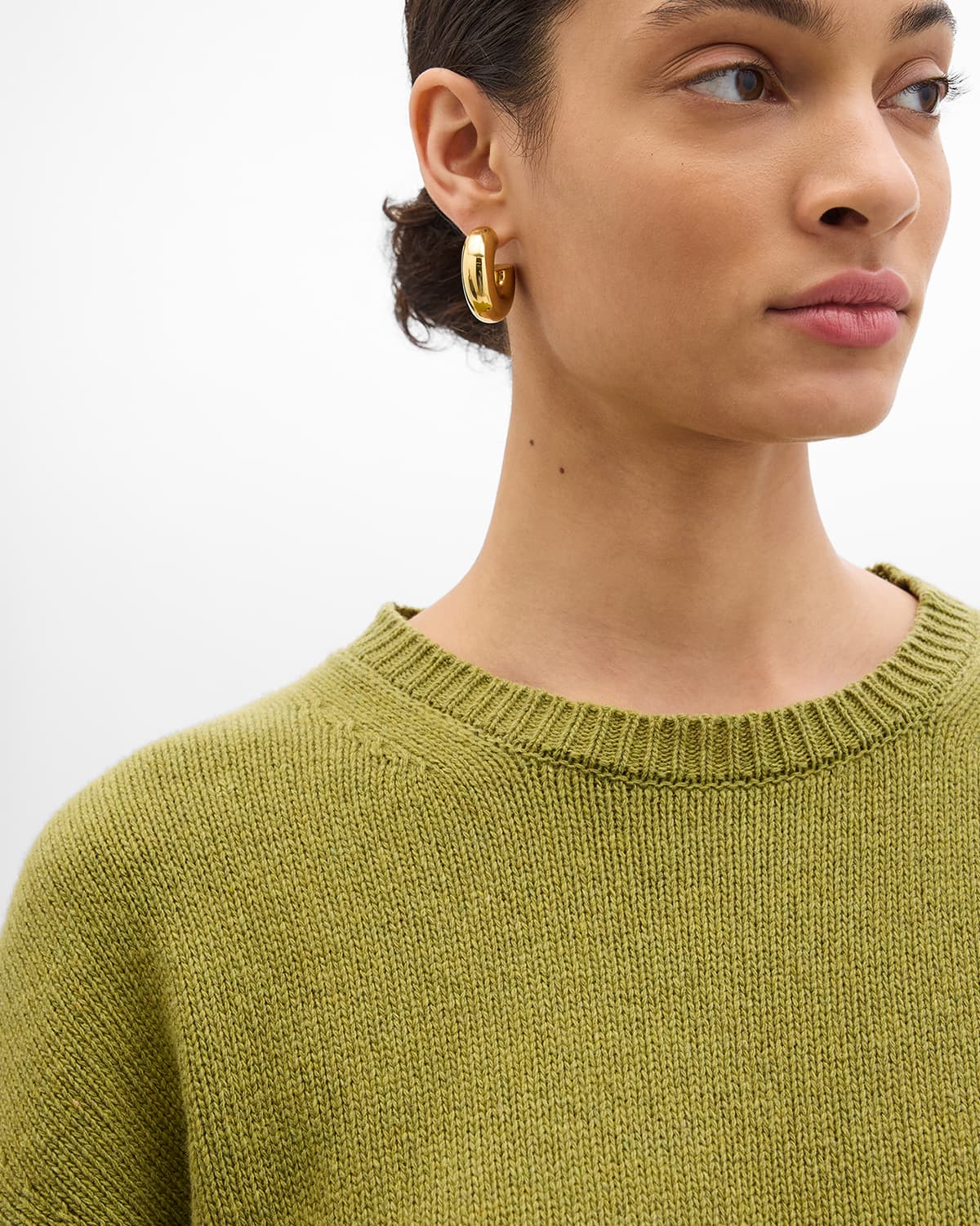 Cashmere Knit Sweatshirt | Light Moss