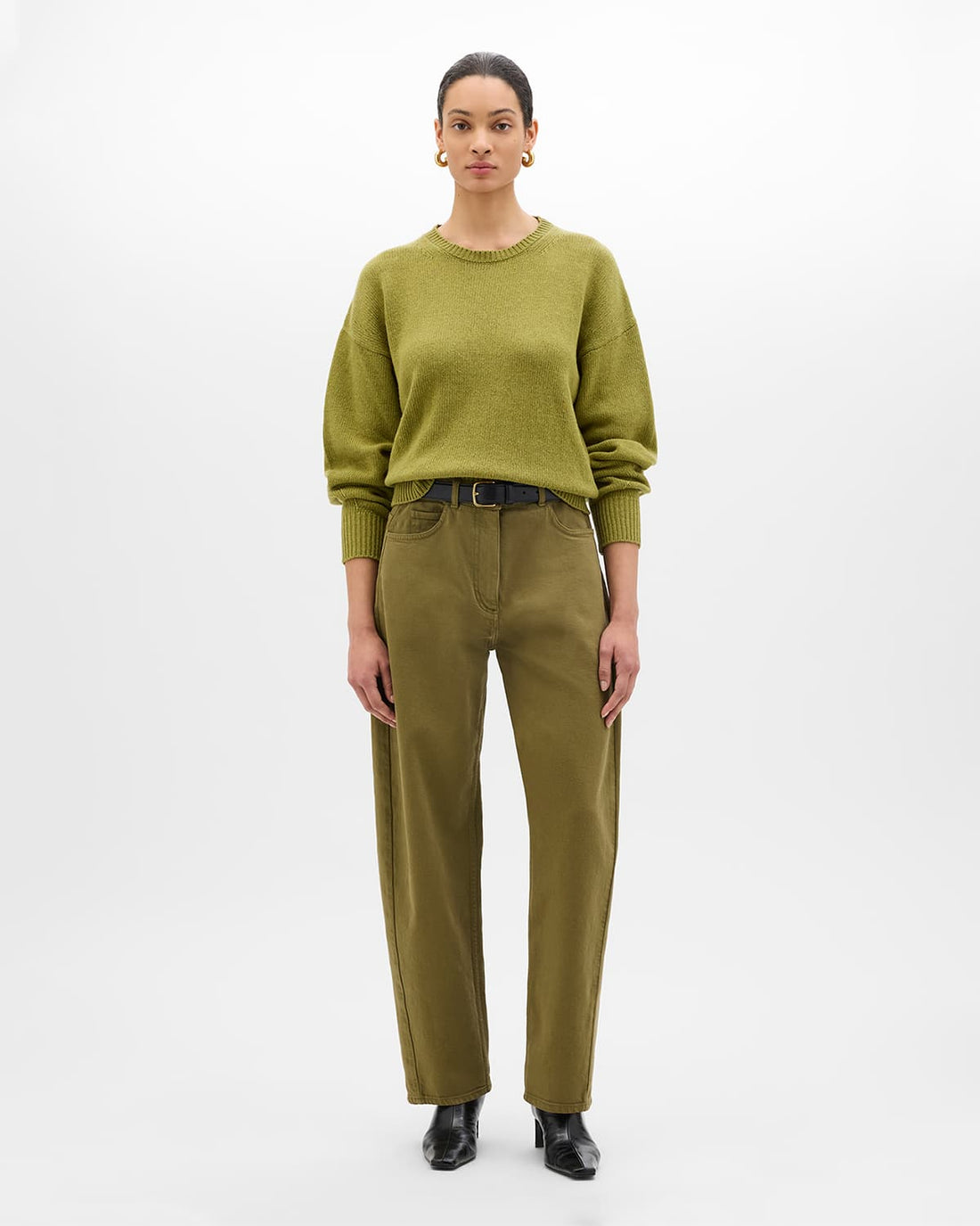 Cashmere Knit Sweatshirt | Light Moss