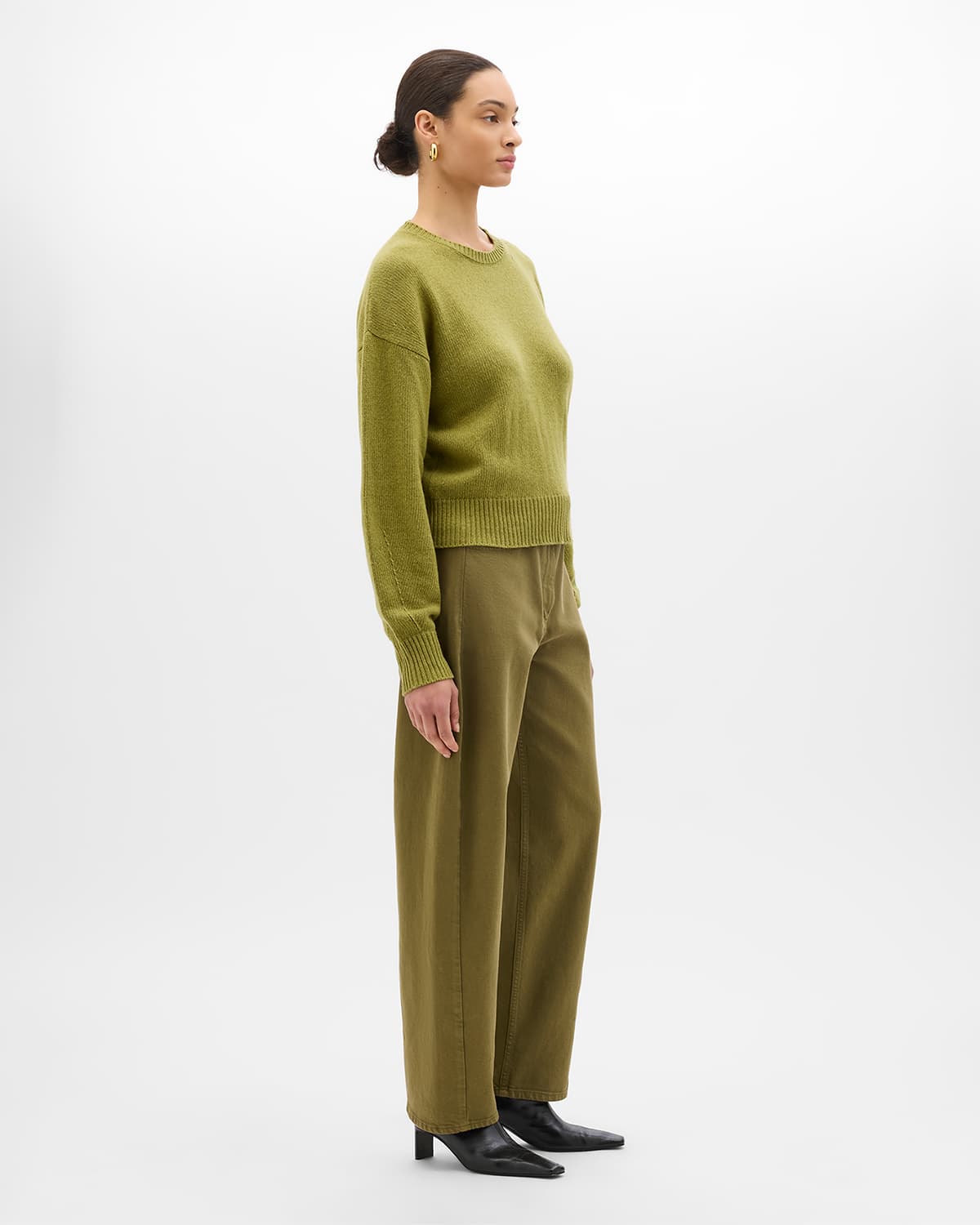 Cashmere Knit Sweatshirt | Light Moss