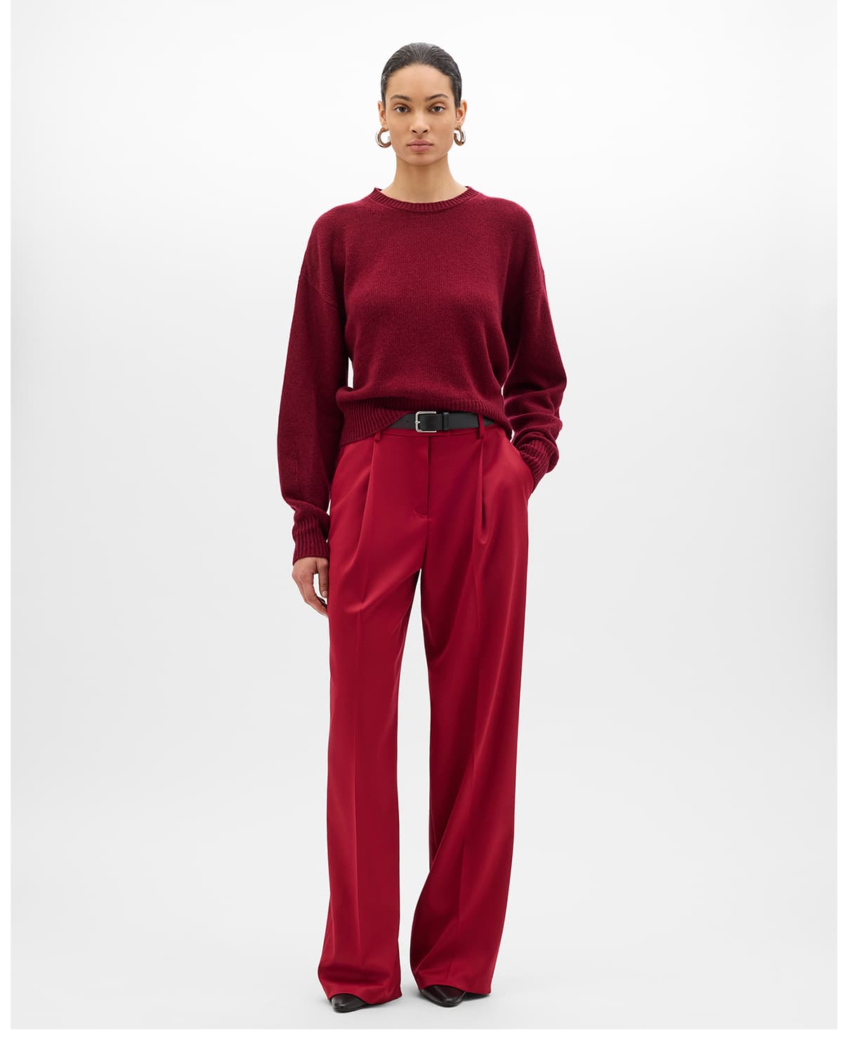 Cashmere Knit Sweatshirt | Pinot Noir