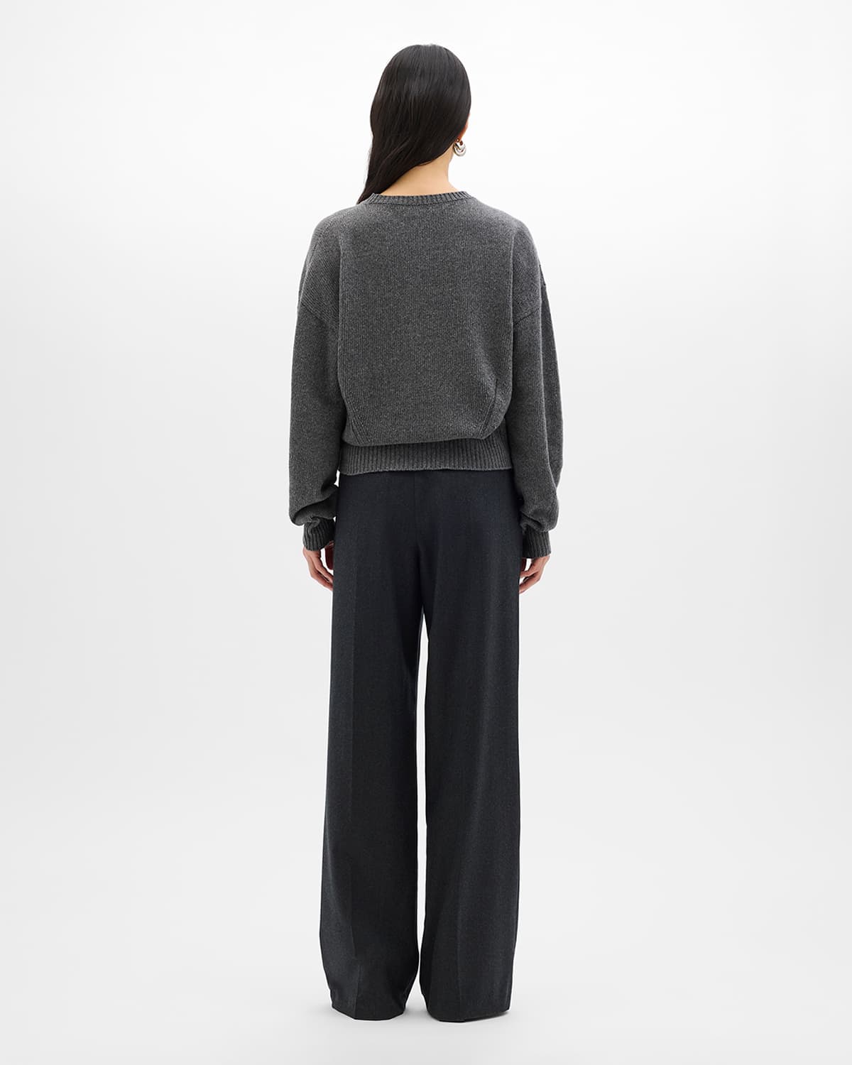 Cashmere Knit Sweatshirt | Grey Melange