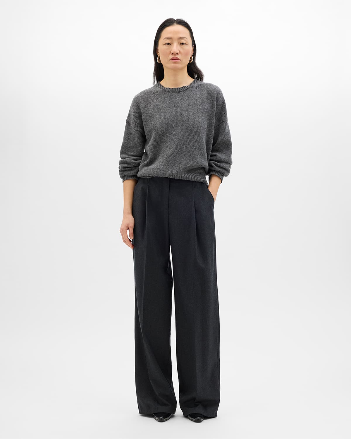 Cashmere Knit Sweatshirt | Grey Melange