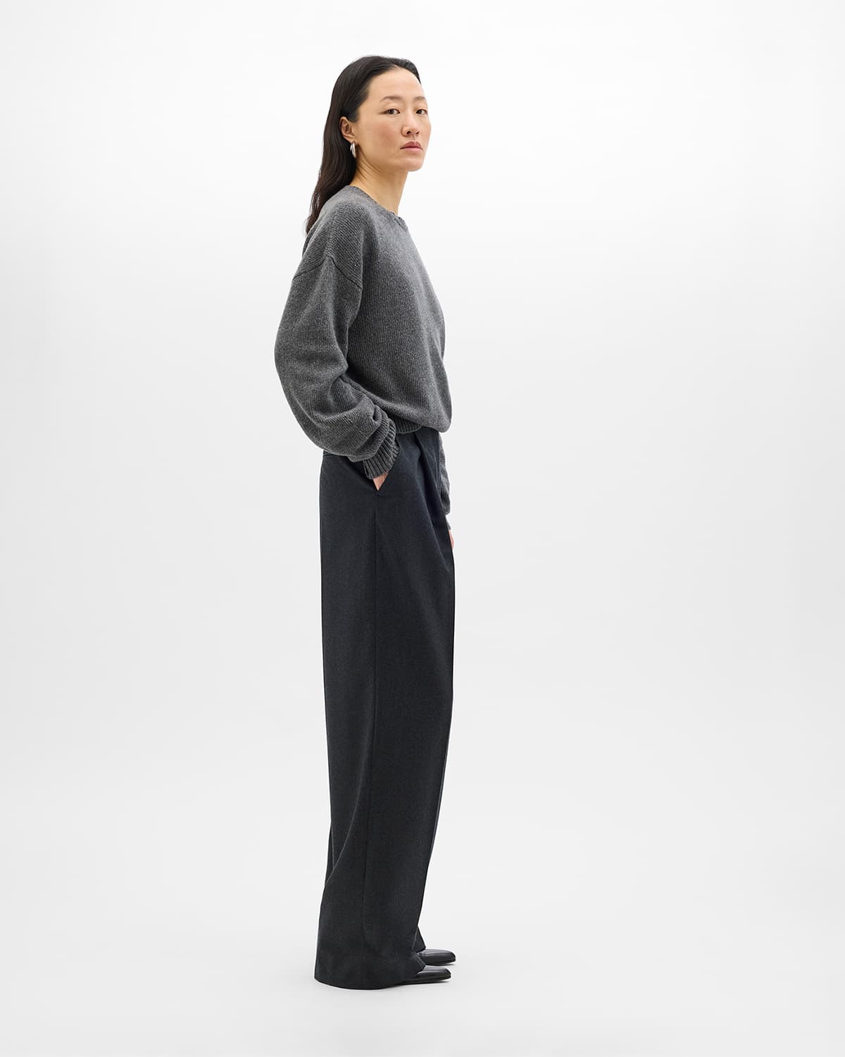 Cashmere Knit Sweatshirt | Grey Melange