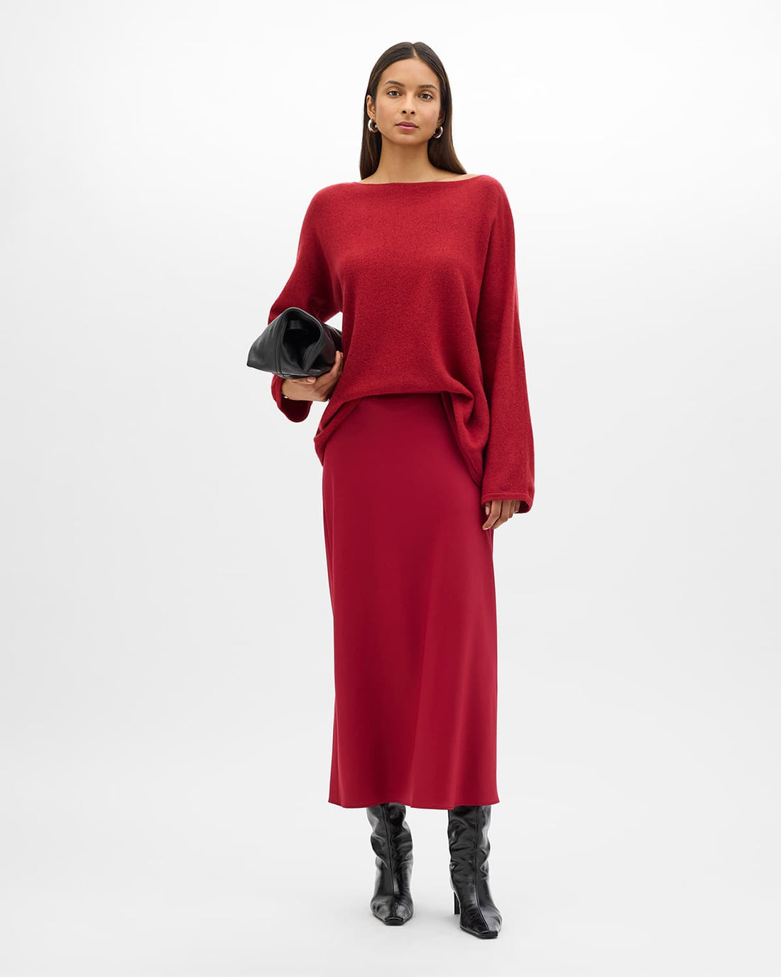 Merino Draped Knit | Pinot Noir