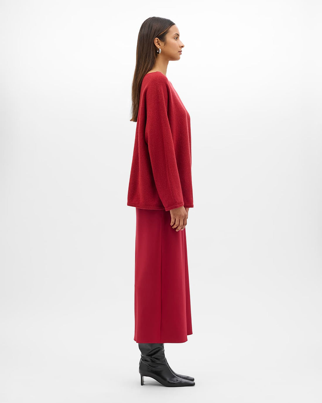 Merino Draped Knit | Pinot Noir
