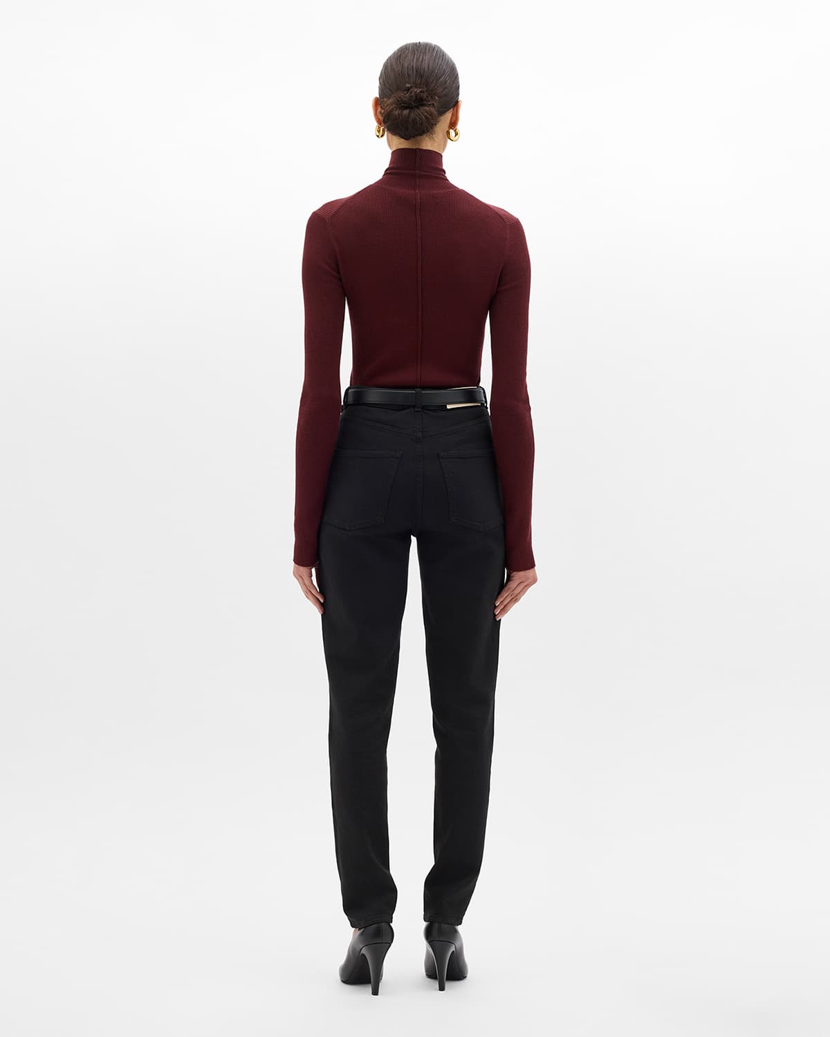 Rib Knitwear Turtleneck | Bordeaux