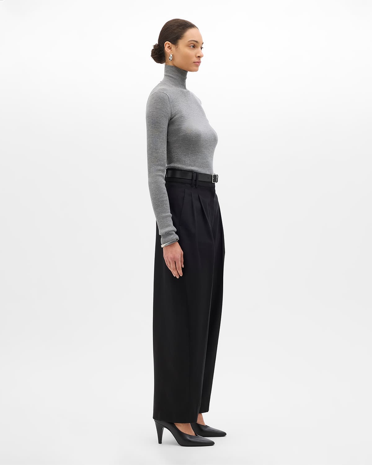 Rib Knitwear Turtleneck | Heather Grey