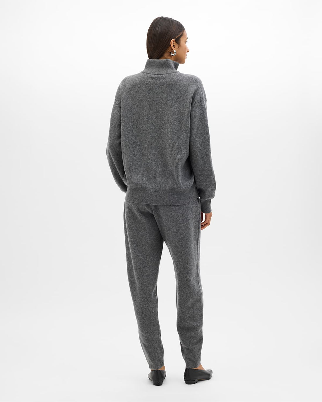 Zip Cardigan | Grey Melange