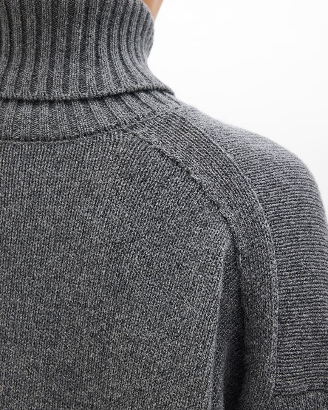 Cashmere Oversized Turtleneck | Grey Melange