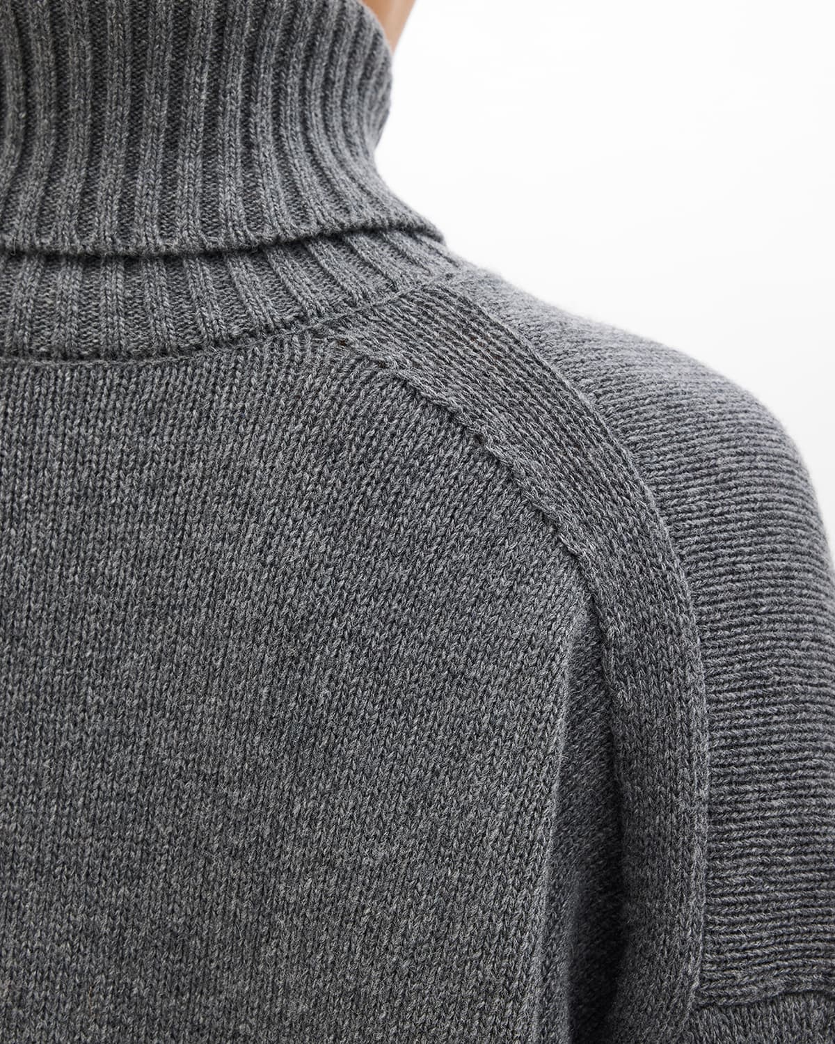 Cashmere Oversized Turtleneck | Grey Melange