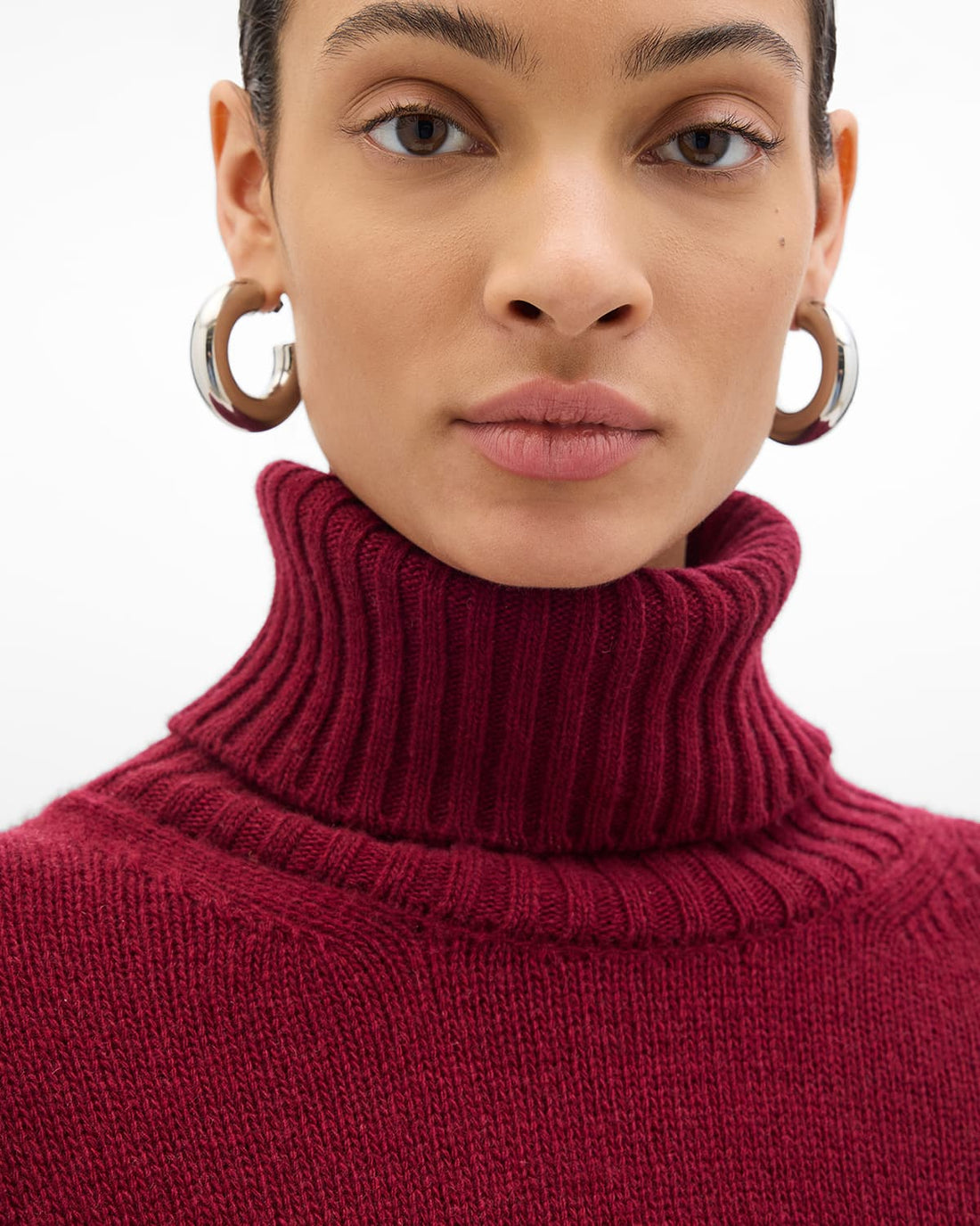 Cashmere Oversized Turtleneck | Pinot Noir