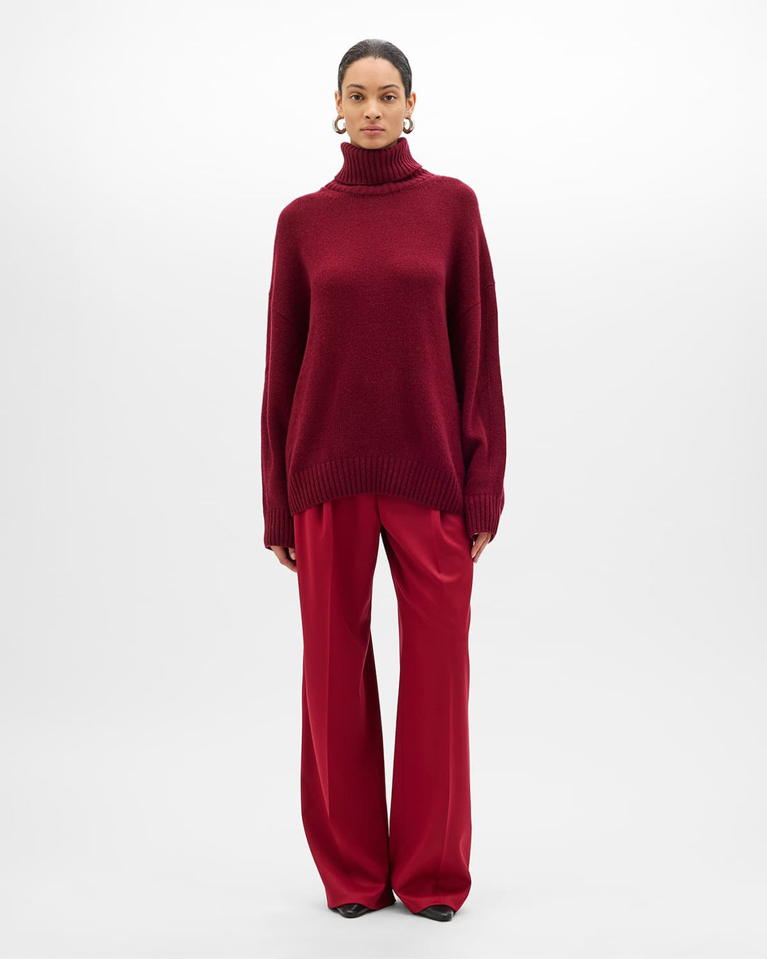 Cashmere Oversized Turtleneck | Pinot Noir