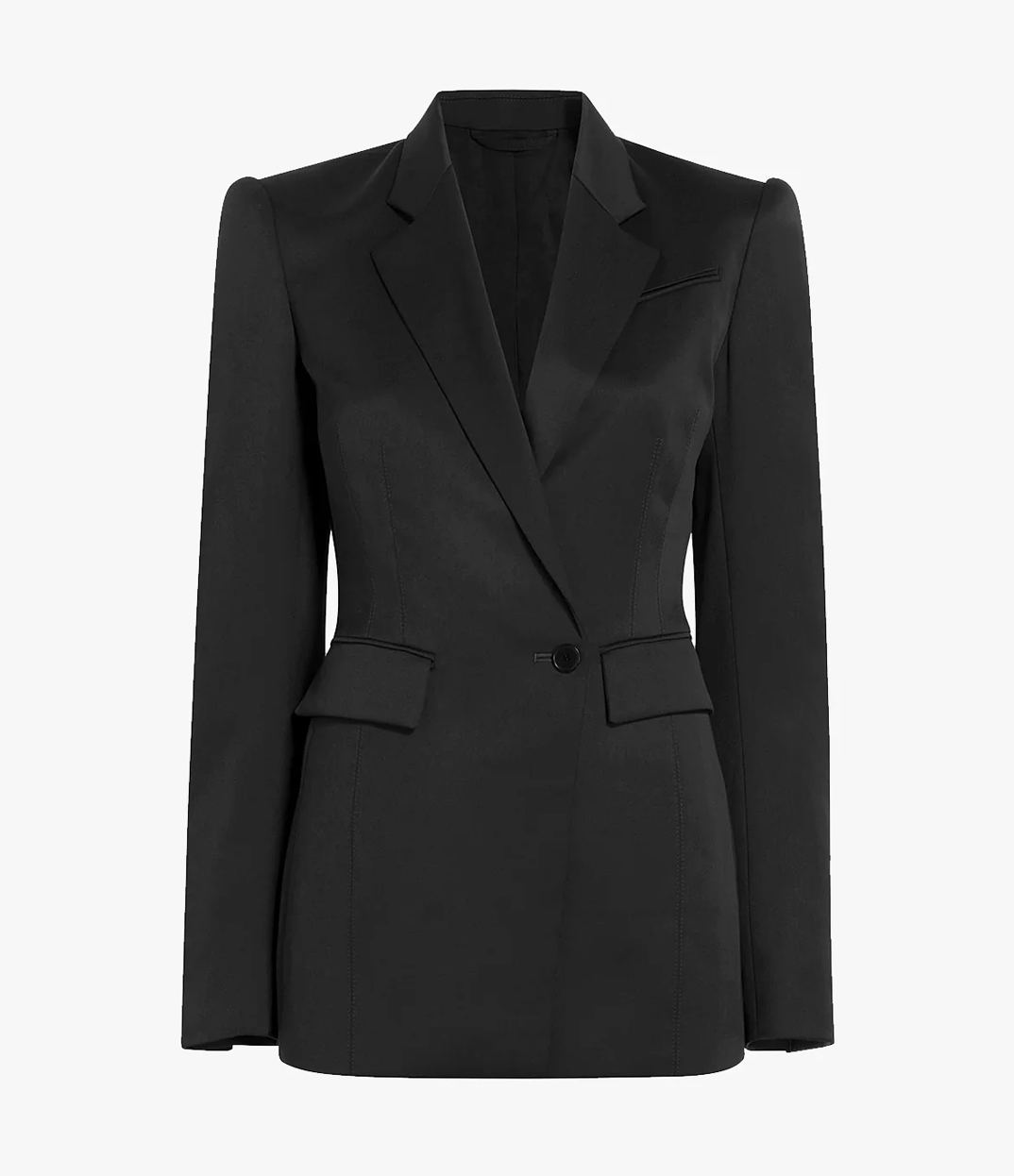 Another Tomorrow Seamed Waist Jacket in Black – Wool Women's Jacket