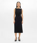 Another Tomorrow Doppio Boatneck Dress in Black – Wool Women's Dress