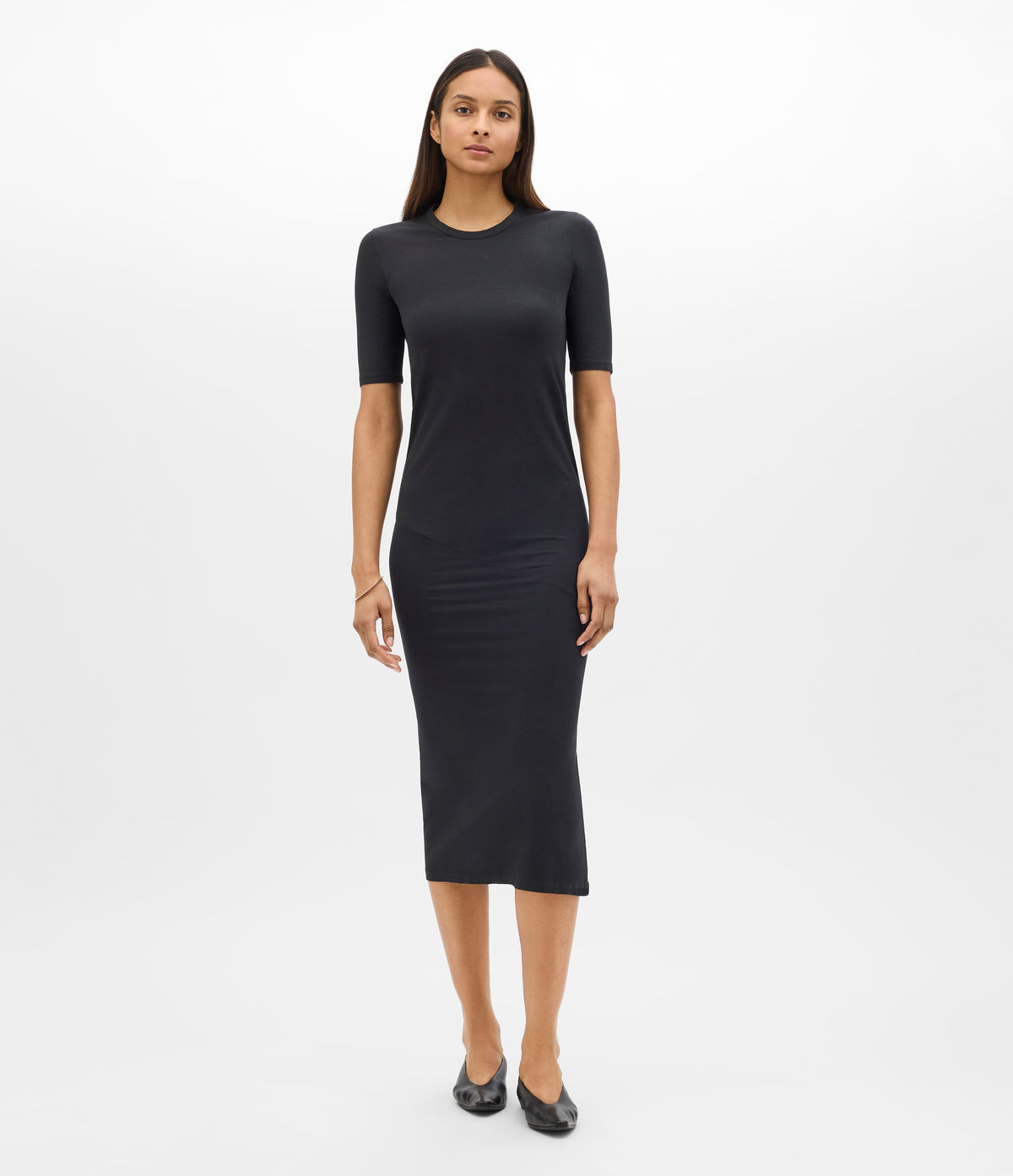 Another Tomorrow - Elbow Sleeve Dress - Black