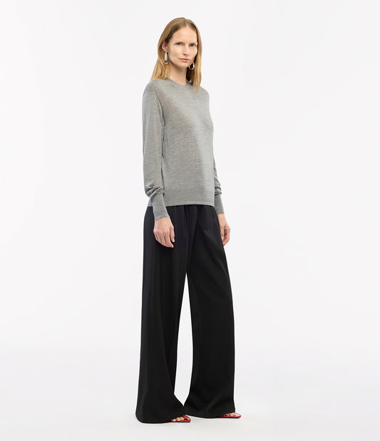Another Tomorrow Featherweight Crew in Grey – Wool