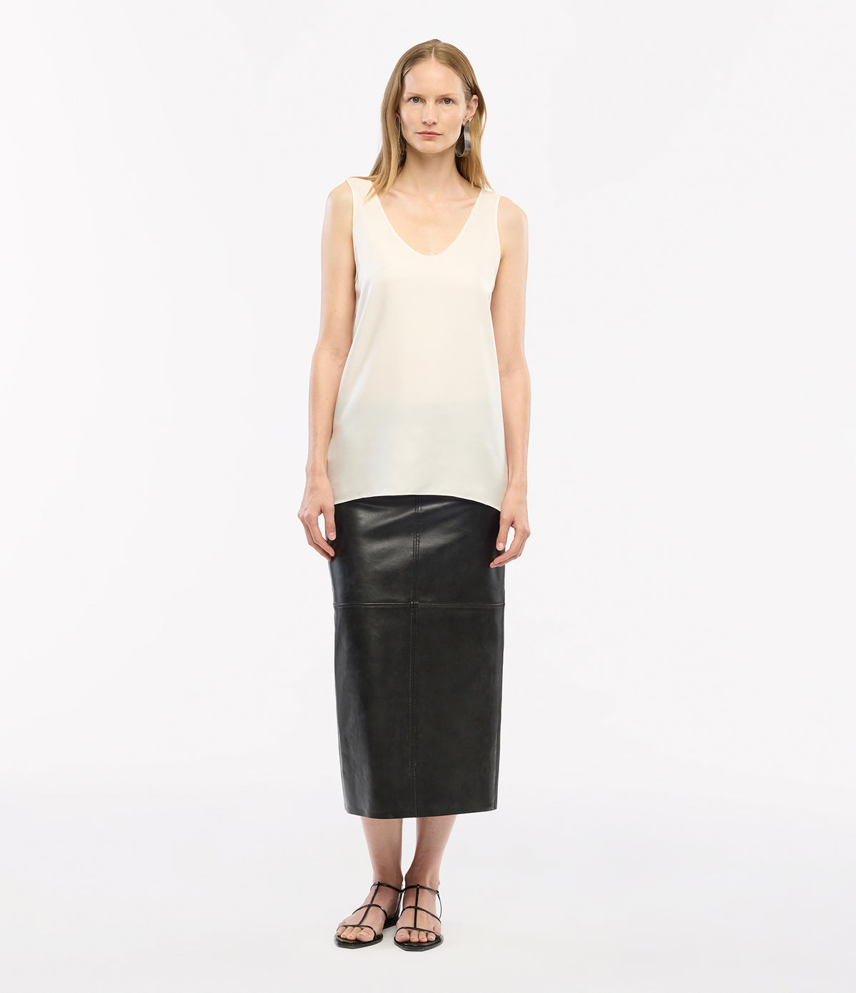Another Tomorrow Silk Tank in White – Silk Women's Top