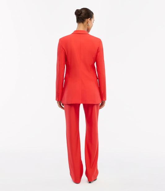 Another Tomorrow Single Button Jacket in Fire Red – Wool Women's Jacket