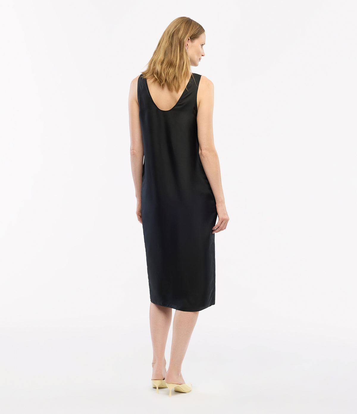Another Tomorrow Silk Tank Dress in Black – Silk Women's Dress