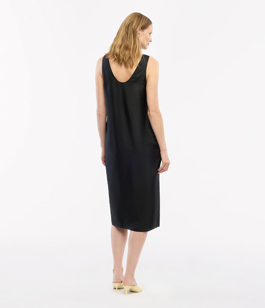 Another Tomorrow Silk Tank Dress in Black – Silk Women's Dress