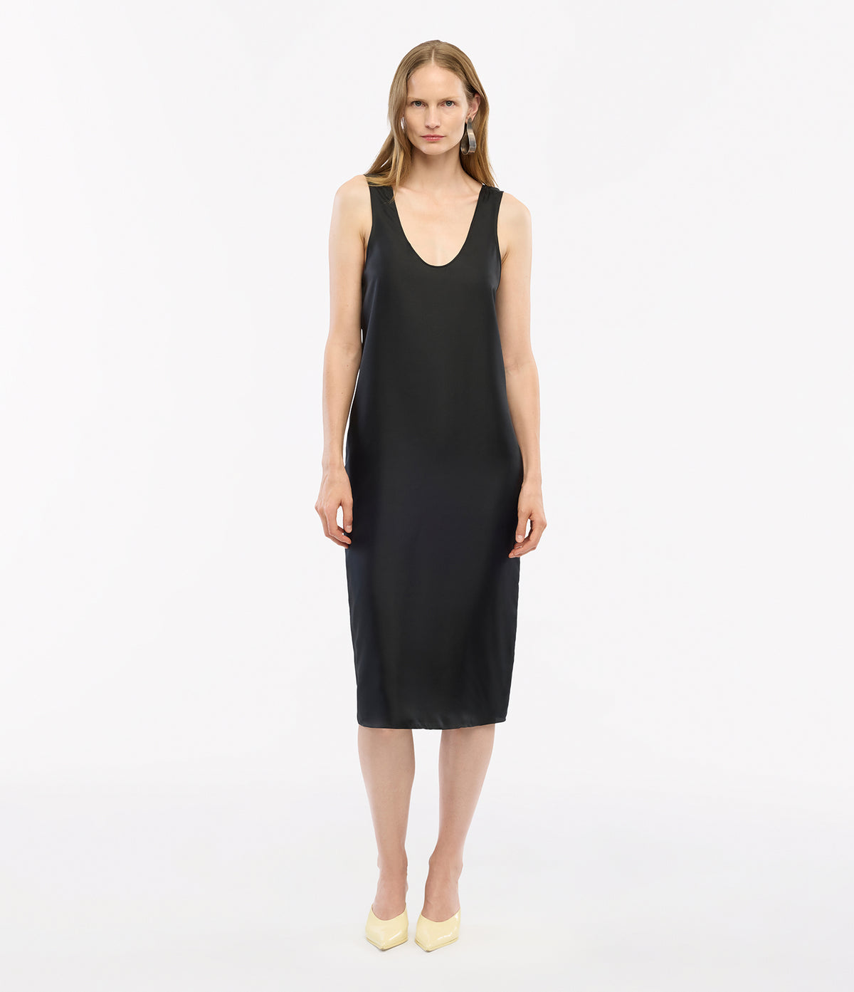 Another Tomorrow Silk Tank Dress in Black – Silk Women's Dress