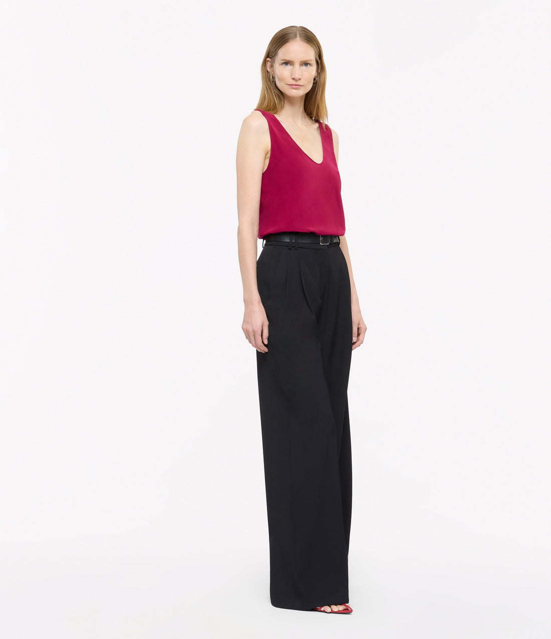 Another Tomorrow Silk Tank in Magenta – Silk Women's Top