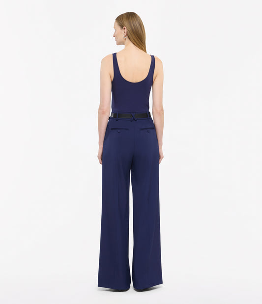 Another Tomorrow Slim Tank Top in Indigo – Cotton Women's Top