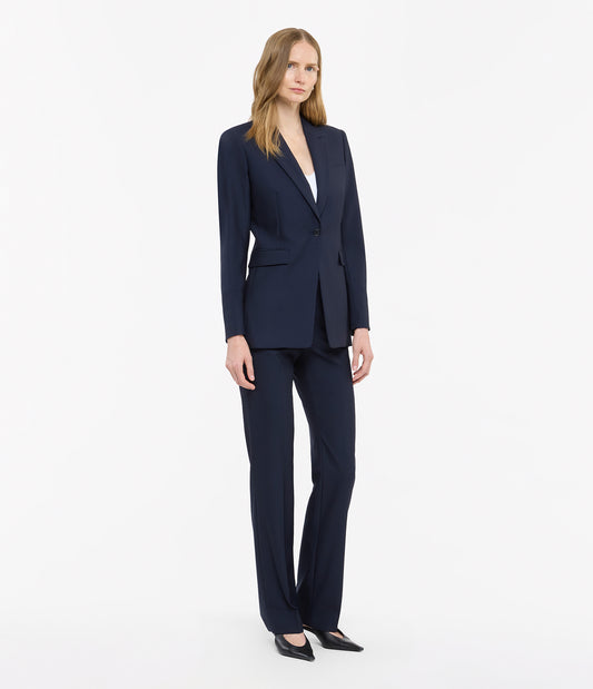Another Tomorrow Single Button Jacket in Navy – Wool Women's Jacket