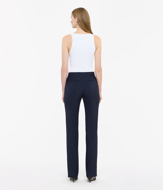 Another Tomorrow Classic Trouser in Navy – Wool Women's Trousers