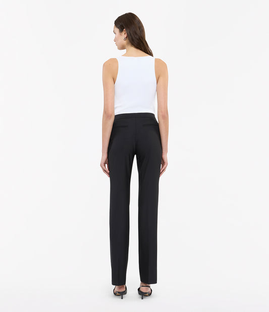 Another Tomorrow Classic Trouser in Black – Wool Women's Trousers