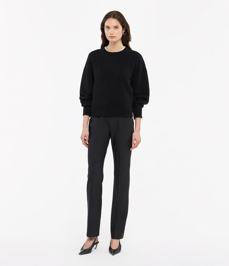 Another Tomorrow Cashmere Knit Sweatshirt in Black – Cashmere Women's Knitwear
