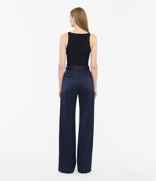 Another Tomorrow Deep V Tank Knit in Black – Viscose Women's Knitwear