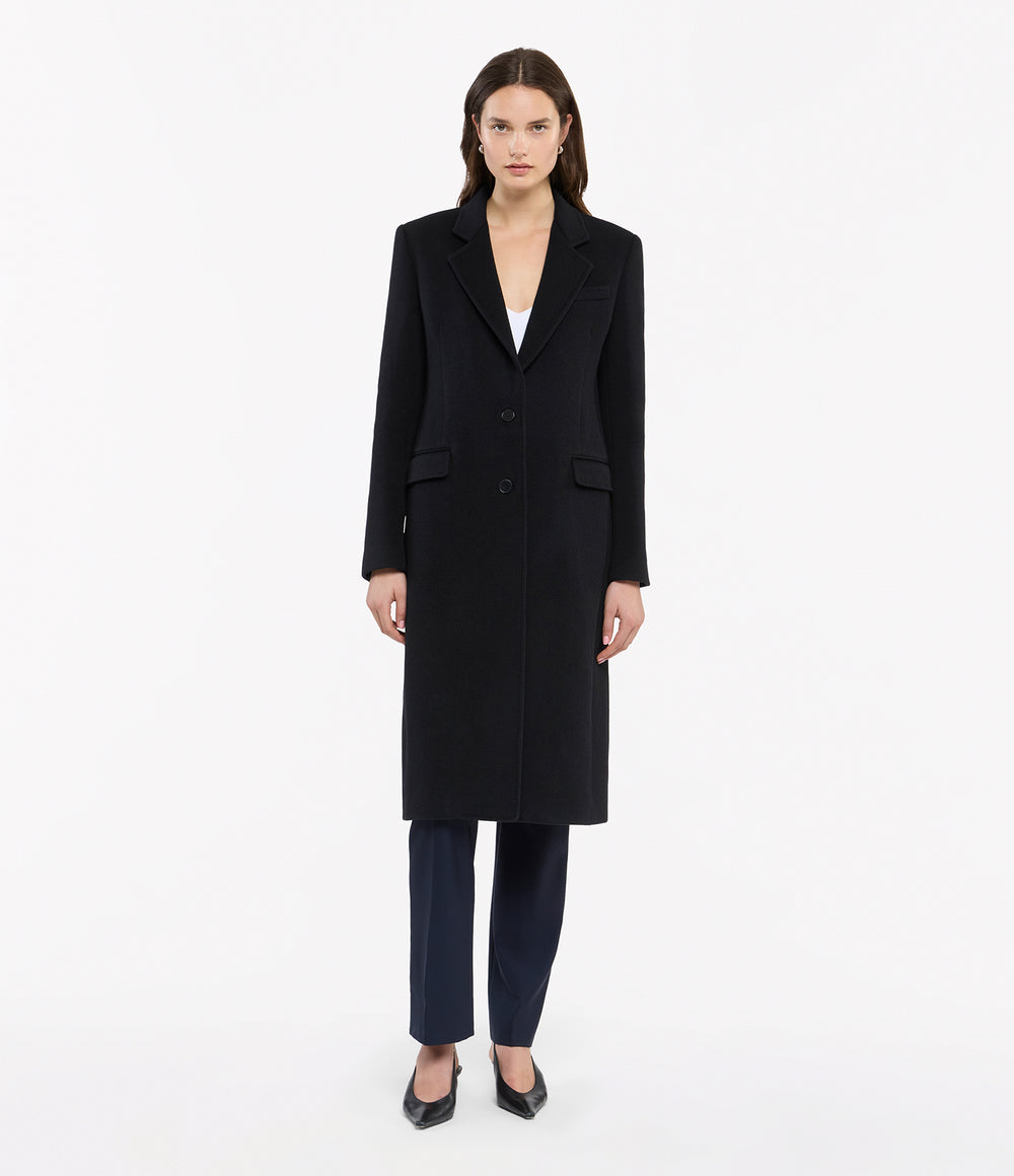Another Tomorrow Cashmere Tailored Coat in Black – Cashmere Women's Outerwear