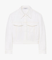 Cropped Denim Jacket | White