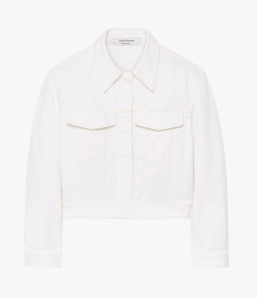 ジャケット・アウター   white denim jacket Cropped Denim Jacket | White – Another Tomorrow
