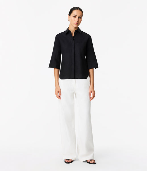 Linen French Cuff Blouse