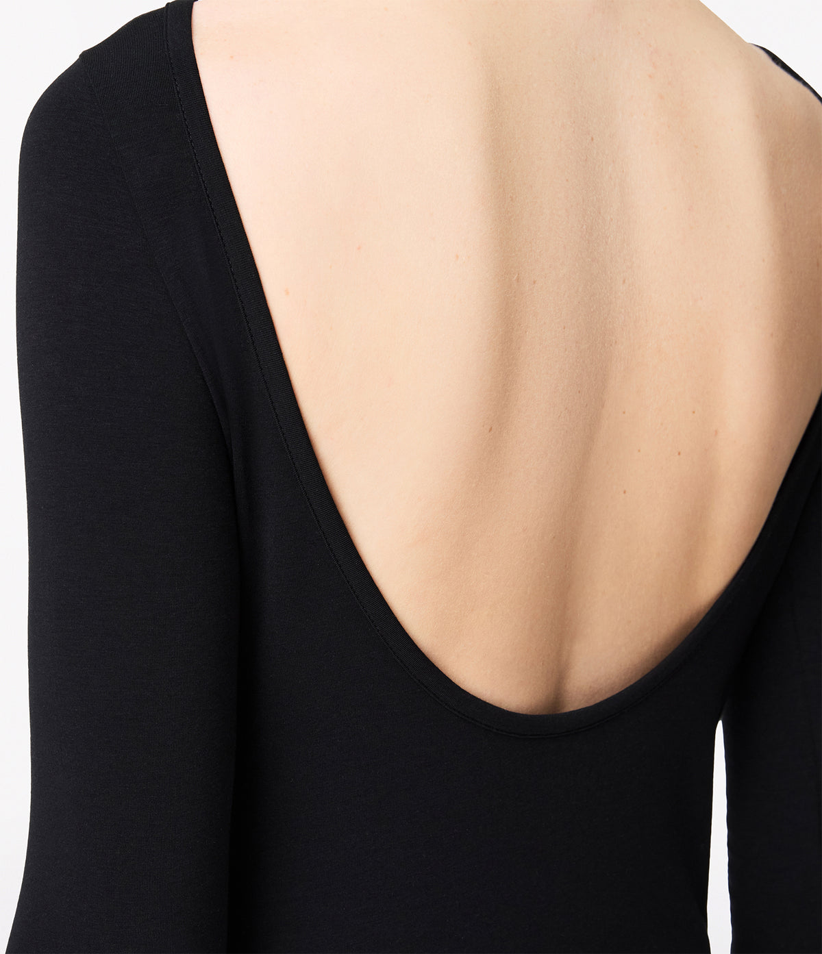 Another Tomorrow Scoopback Bodysuit in Black – Cotton Women's Top