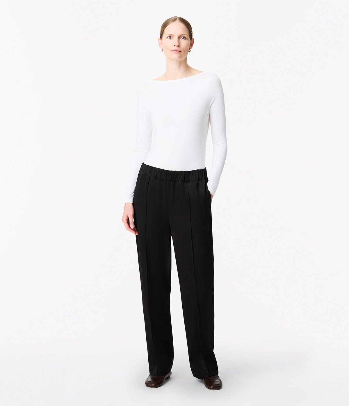Another Tomorrow Scoopback Bodysuit in White – Cotton Women's Top