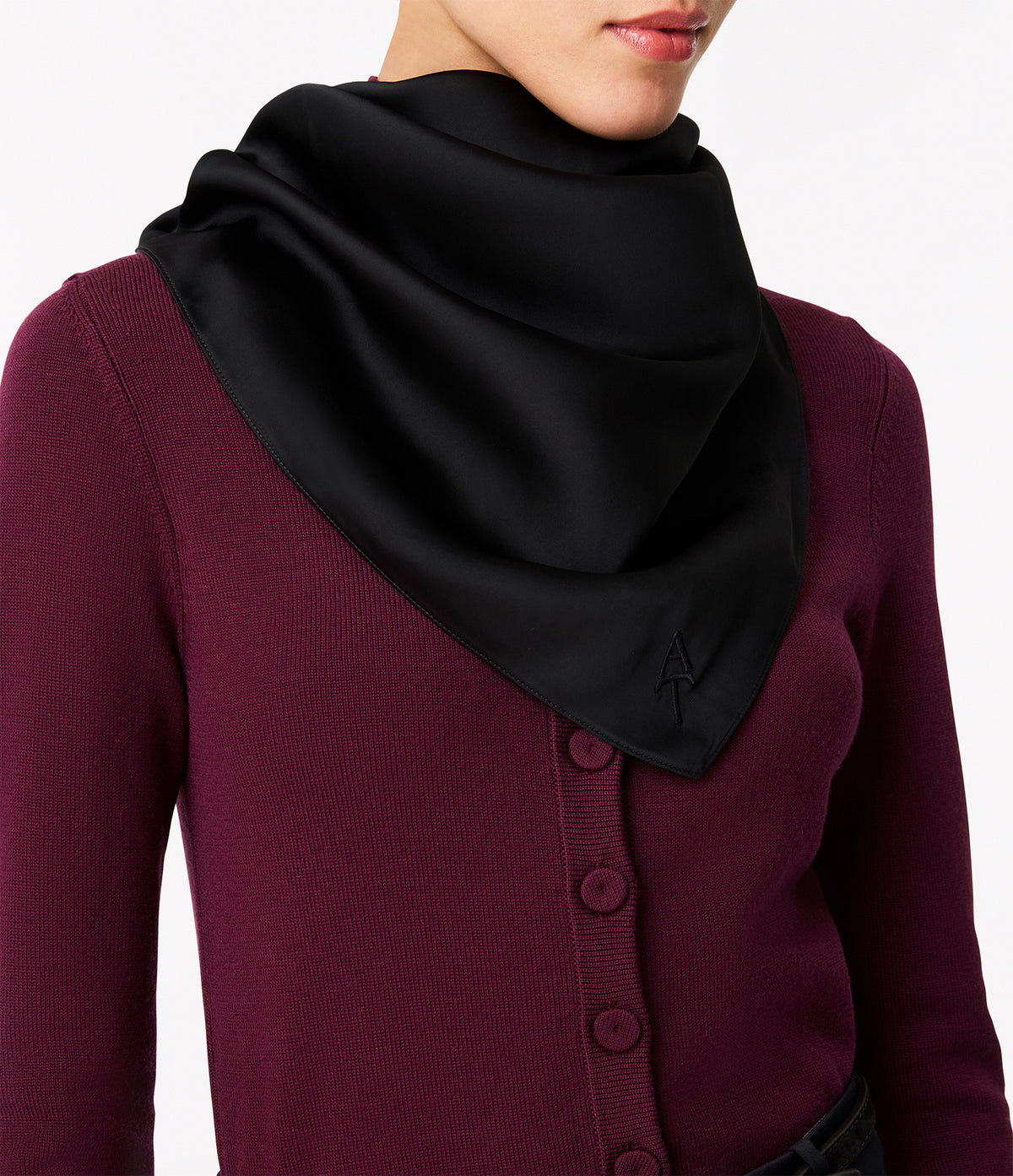 Another Tomorrow Satin Bandana in Black – Satin