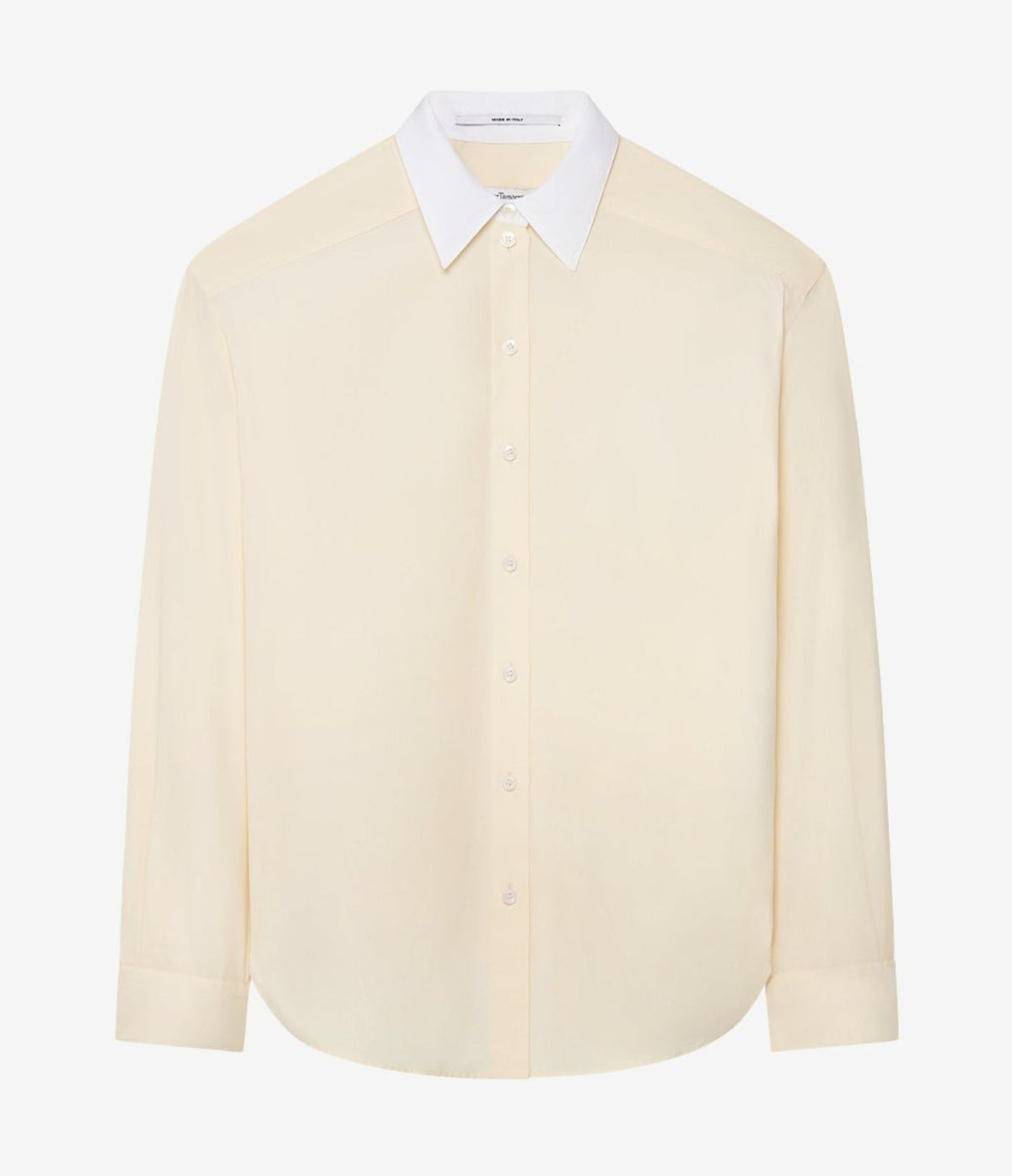 Another Tomorrow Pleat Back Poplin Shirt in Ecru – Cotton Women's Top