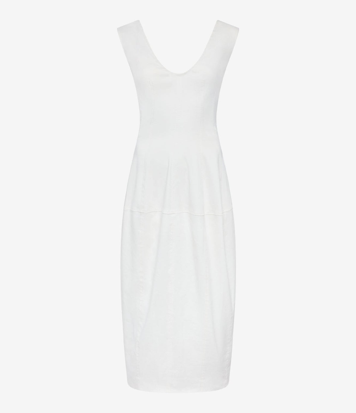 Another Tomorrow Seamed Dress in Off White – Viscose Women's Dress