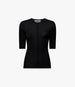 Fitted Knit Top | Black in black